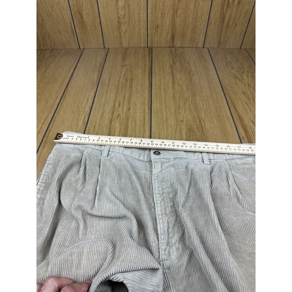 Woolrich Corduroy Pants Mens 36x30 Khaki Pleated Leg Suit Pants Cotton Straight - Picture 10 of 16